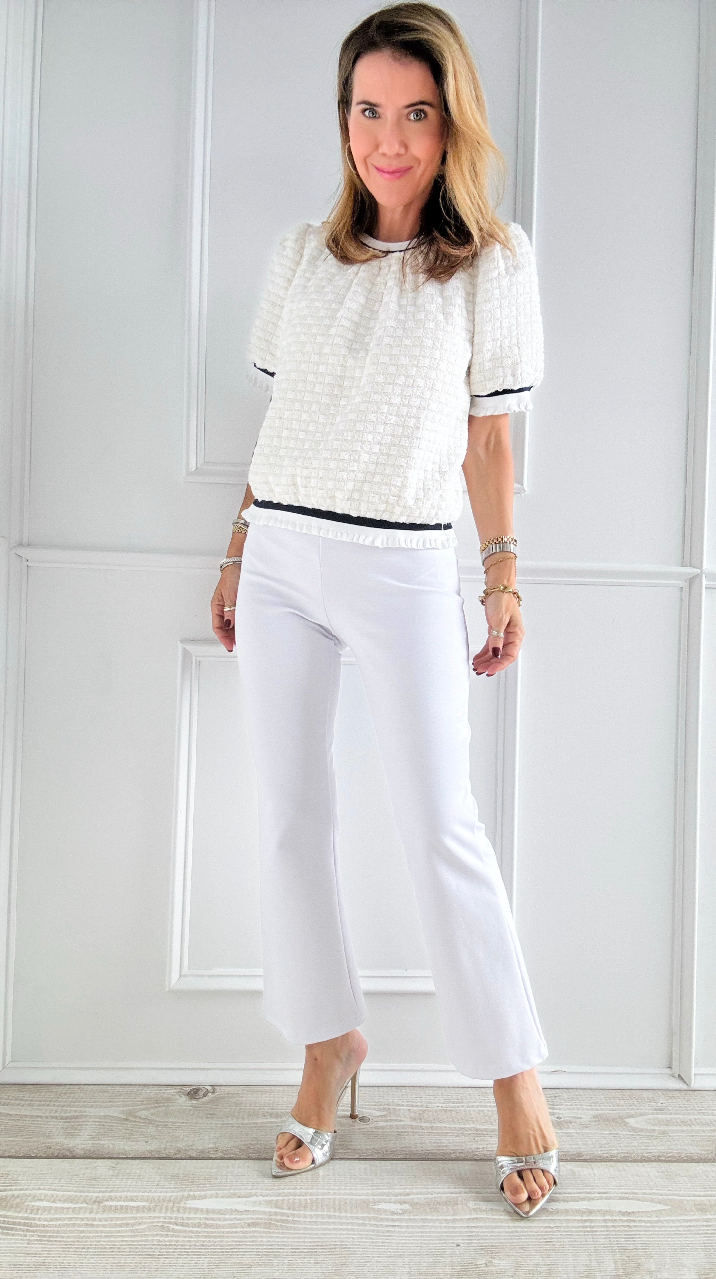 Snowfall Slim-Fit Pants-Off White-170 Bottoms-Beverly Rose-Coastal Bloom Boutique, find the trendiest versions of the popular styles and looks Located in Indialantic, FL