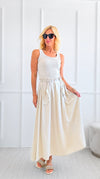 High-Rise Fit Midi Skirt-170 Bottoms-HYFVE-Coastal Bloom Boutique, find the trendiest versions of the popular styles and looks Located in Indialantic, FL