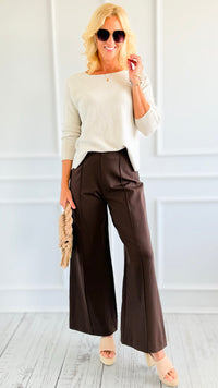 Essential Italian Flare- Leg Pant-100 Pants-STAR SRL-Coastal Bloom Boutique, find the trendiest versions of the popular styles and looks Located in Indialantic, FL