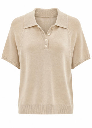 Fine Knit Polo Top