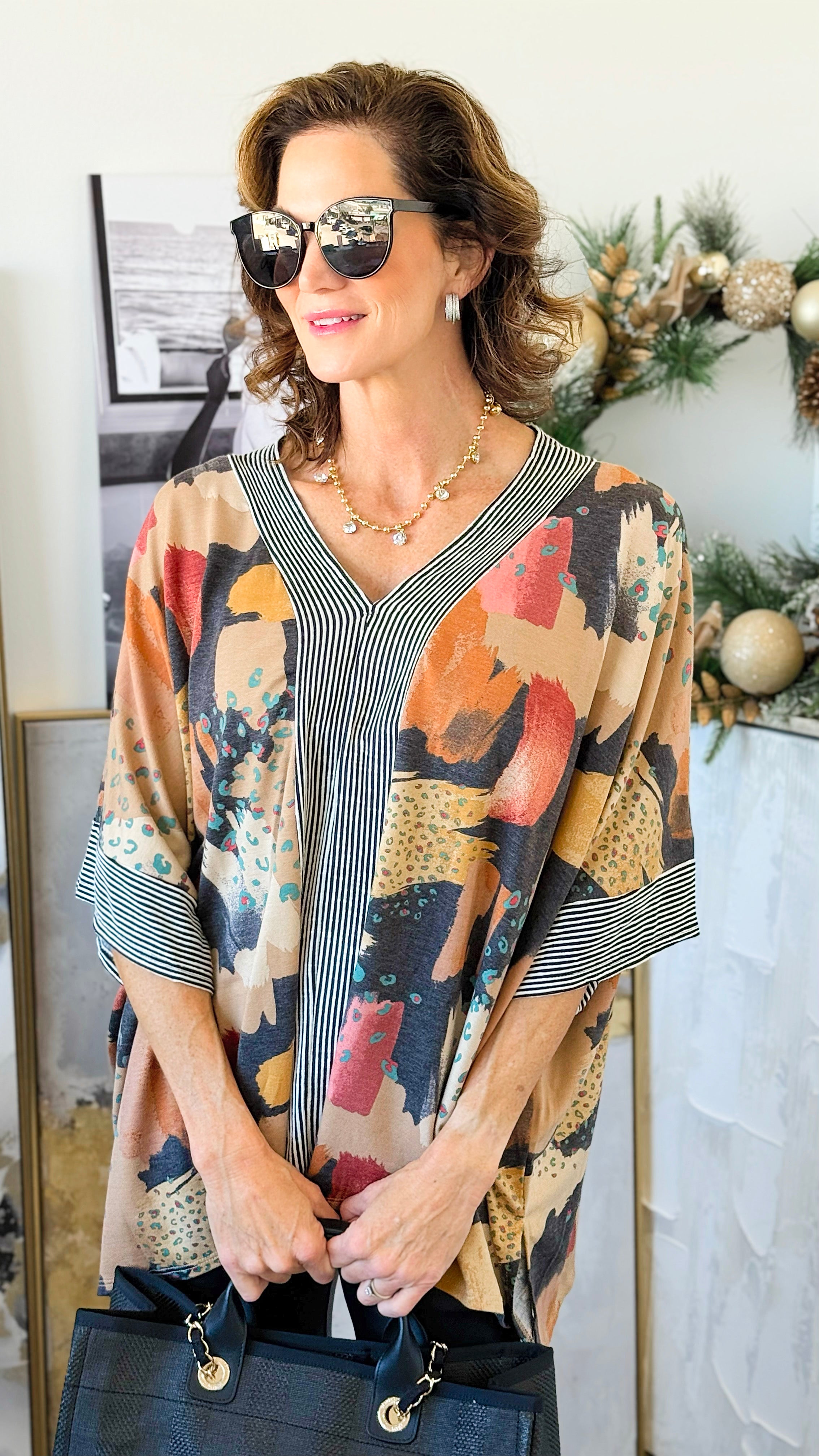 Capri Colorblock Poncho Top