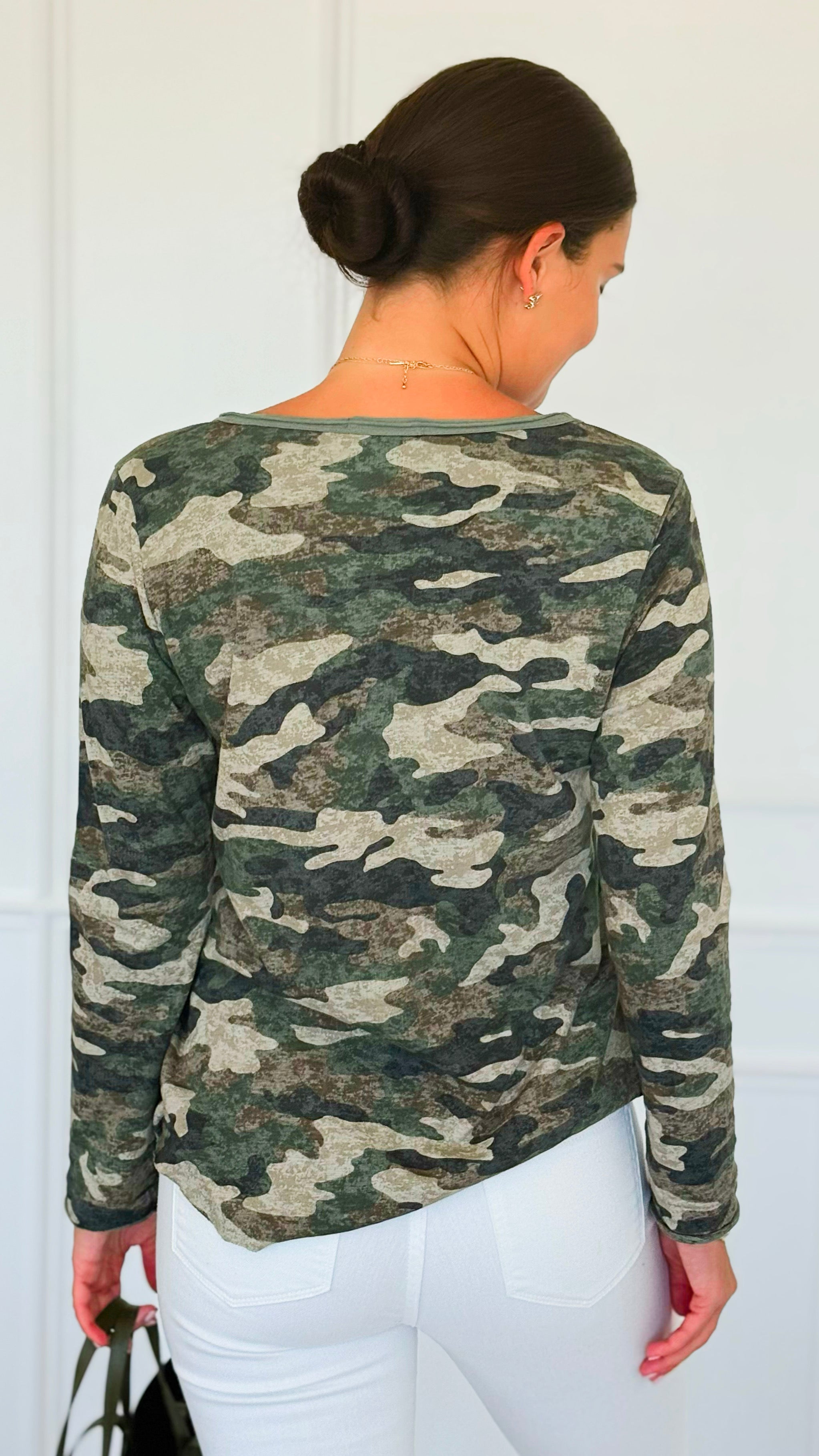 Camo Italian Tee-110 short Sleeve Top-LY PARIS-Coastal Bloom Boutique, find the trendiest versions of the popular styles and looks Located in Indialantic, FL