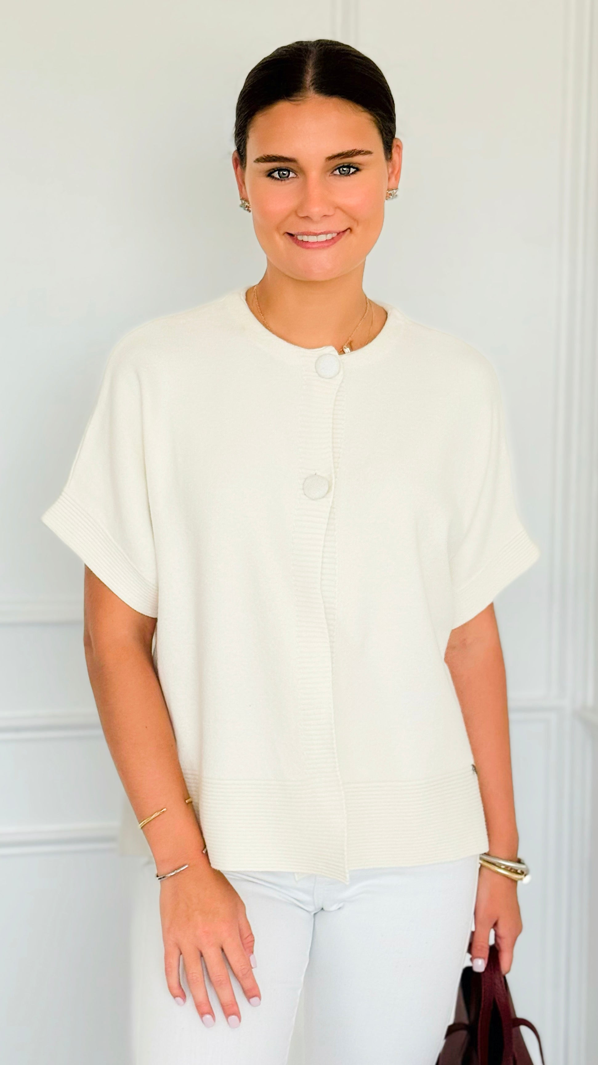 Plush Edit Italian Cardigan- Winter White-150 Cardigans/Layers-Italianissimo-Coastal Bloom Boutique, find the trendiest versions of the popular styles and looks Located in Indialantic, FL