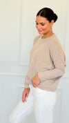 Brushed Melange Sweater - Ash Mocha-140 Sweaters-Zenana-Coastal Bloom Boutique, find the trendiest versions of the popular styles and looks Located in Indialantic, FL