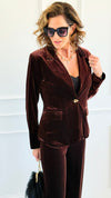 Evening Affair Velvet Blazer-160 Jackets-Must Have-Coastal Bloom Boutique, find the trendiest versions of the popular styles and looks Located in Indialantic, FL