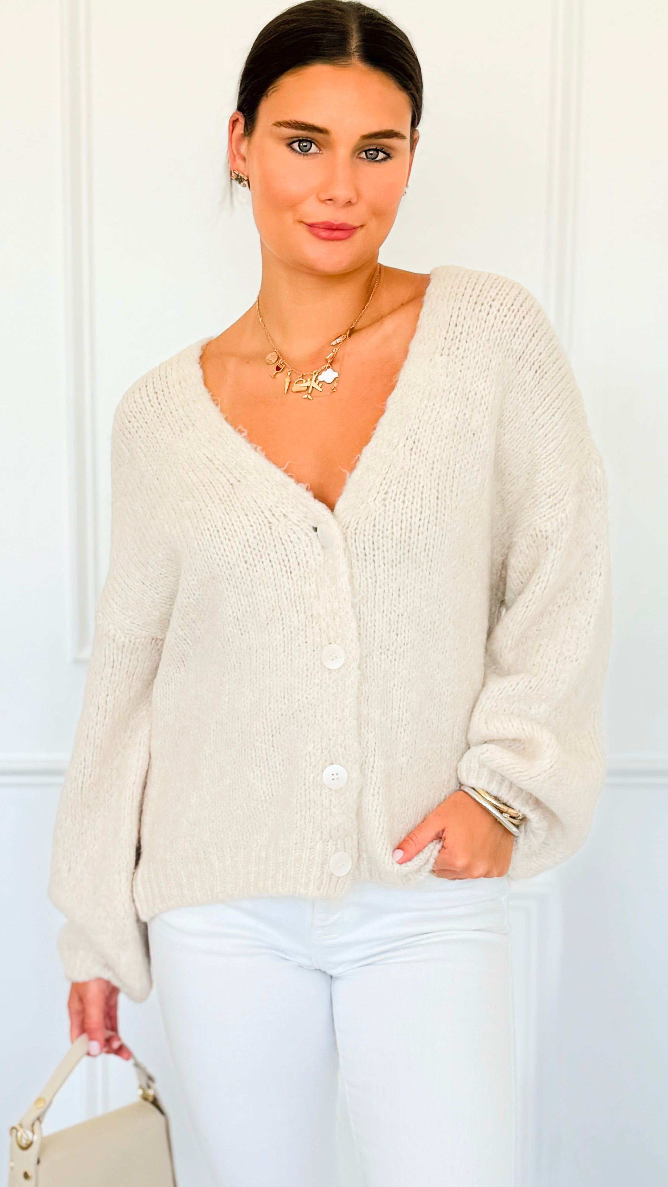 Bisou Knit Italian Cardigan-150 Cardigans/Layers-Italianissimo-Coastal Bloom Boutique, find the trendiest versions of the popular styles and looks Located in Indialantic, FL
