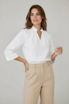 Soft Focus Wide Sleeve Top - White-110 Long Sleeve Tops-GIGIO-Coastal Bloom Boutique, find the trendiest versions of the popular styles and looks Located in Indialantic, FL
