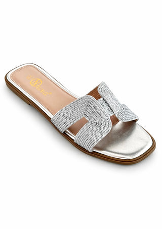 Coastal Chic Slip On Sandals - Silver