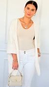 Cuff & Comfort Chenille Cardigan-Cream-150 Cardigans/Layers-POL-Coastal Bloom Boutique, find the trendiest versions of the popular styles and looks Located in Indialantic, FL