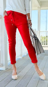 Love Endures Italian Jogger - Red Orange-180 Joggers-Italianissimo/ SUNNY HOLIDAYS-Coastal Bloom Boutique, find the trendiest versions of the popular styles and looks Located in Indialantic, FL