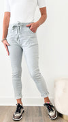 Love Endures Italian Jogger - Light Grey-180 Joggers-Italianissimo-Coastal Bloom Boutique, find the trendiest versions of the popular styles and looks Located in Indialantic, FL