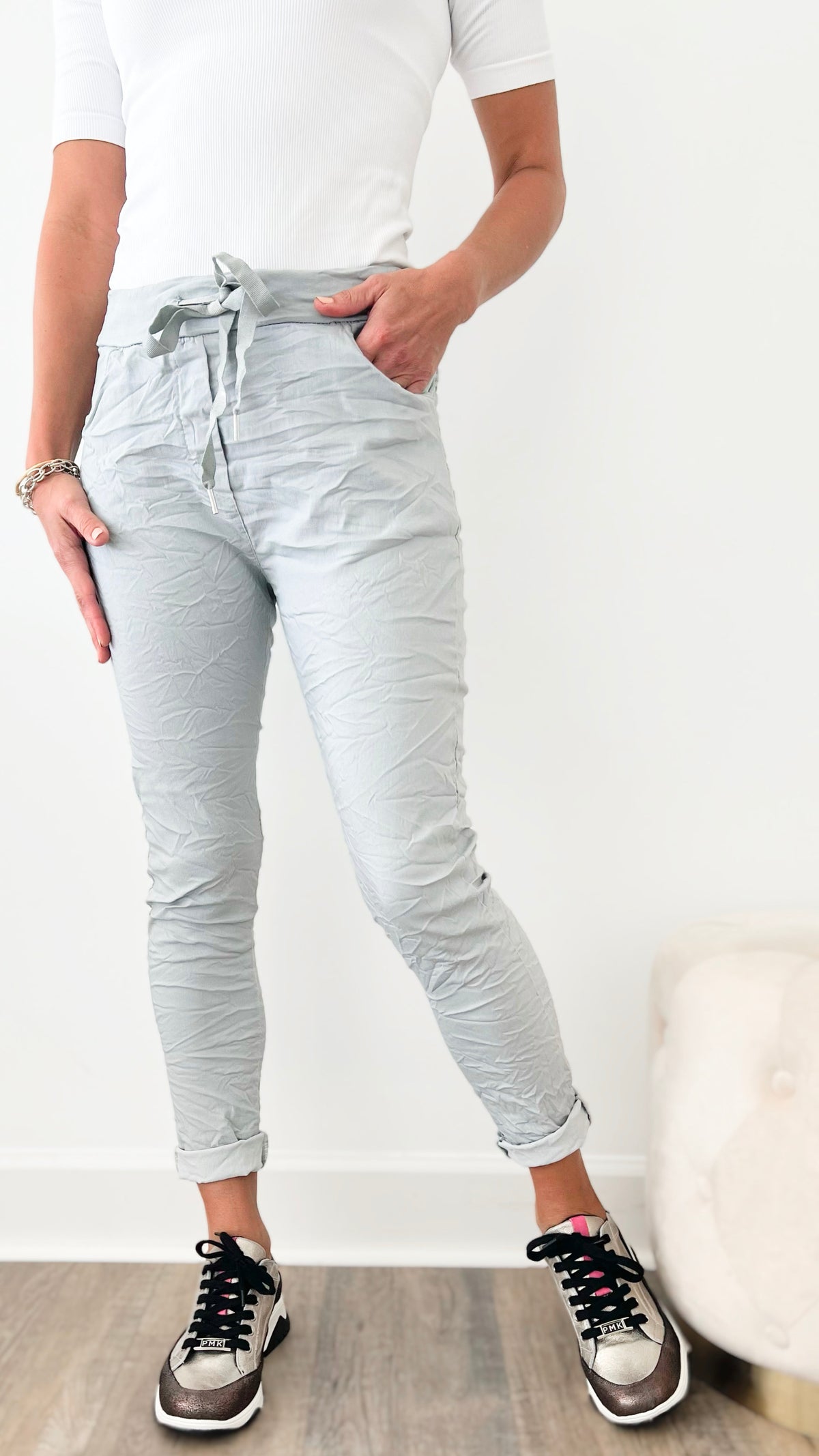 Love Endures Italian Jogger - Light Grey-180 Joggers-Italianissimo-Coastal Bloom Boutique, find the trendiest versions of the popular styles and looks Located in Indialantic, FL