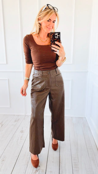 Studded Wide Leg Pants