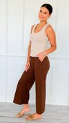 Weekend Flow Pull-On Pants - Coffee-170 Bottoms/Shorts-YELETE-Coastal Bloom Boutique, find the trendiest versions of the popular styles and looks Located in Indialantic, FL