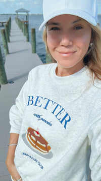 Breakfast Club Crewneck Sweatshirt-110 Long Sleeve Tops-Gilli-Coastal Bloom Boutique, find the trendiest versions of the popular styles and looks Located in Indialantic, FL