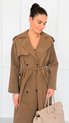 Suede Luxe Italian Long Trench Coat-160 Jackets-KZ SENA-Coastal Bloom Boutique, find the trendiest versions of the popular styles and looks Located in Indialantic, FL