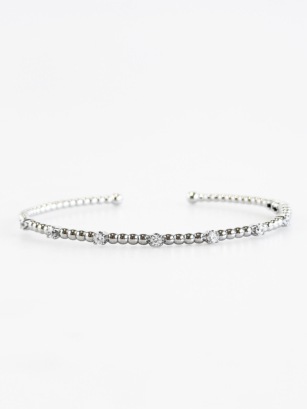 Sterling Silver Beaded Cuff Bracelet-230 Jewelry-NYC-Coastal Bloom Boutique, find the trendiest versions of the popular styles and looks Located in Indialantic, FL