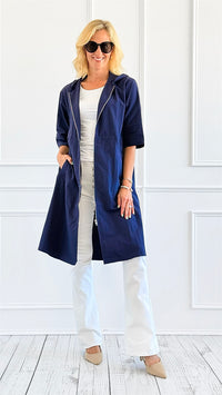 Solid Hooded Windbreaker Coat-160 Jackets-Jodifl-Coastal Bloom Boutique, find the trendiest versions of the popular styles and looks Located in Indialantic, FL