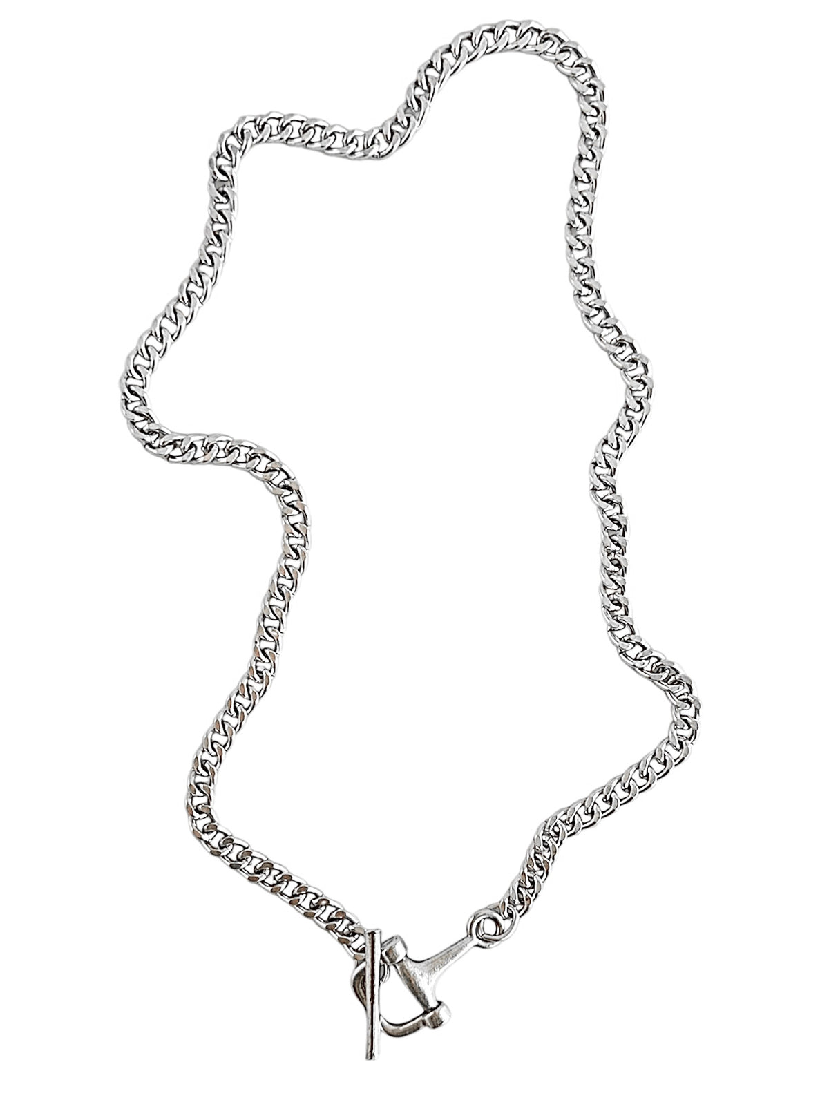 Cuban Link Equestrian Toggle Long Necklace-230 Jewelry-YOCHI-Coastal Bloom Boutique, find the trendiest versions of the popular styles and looks Located in Indialantic, FL