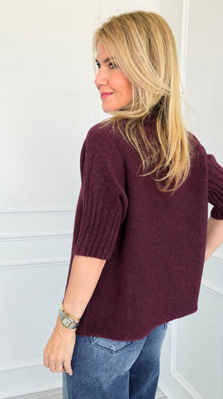 Break Free Italian Sweater Top - Wine
