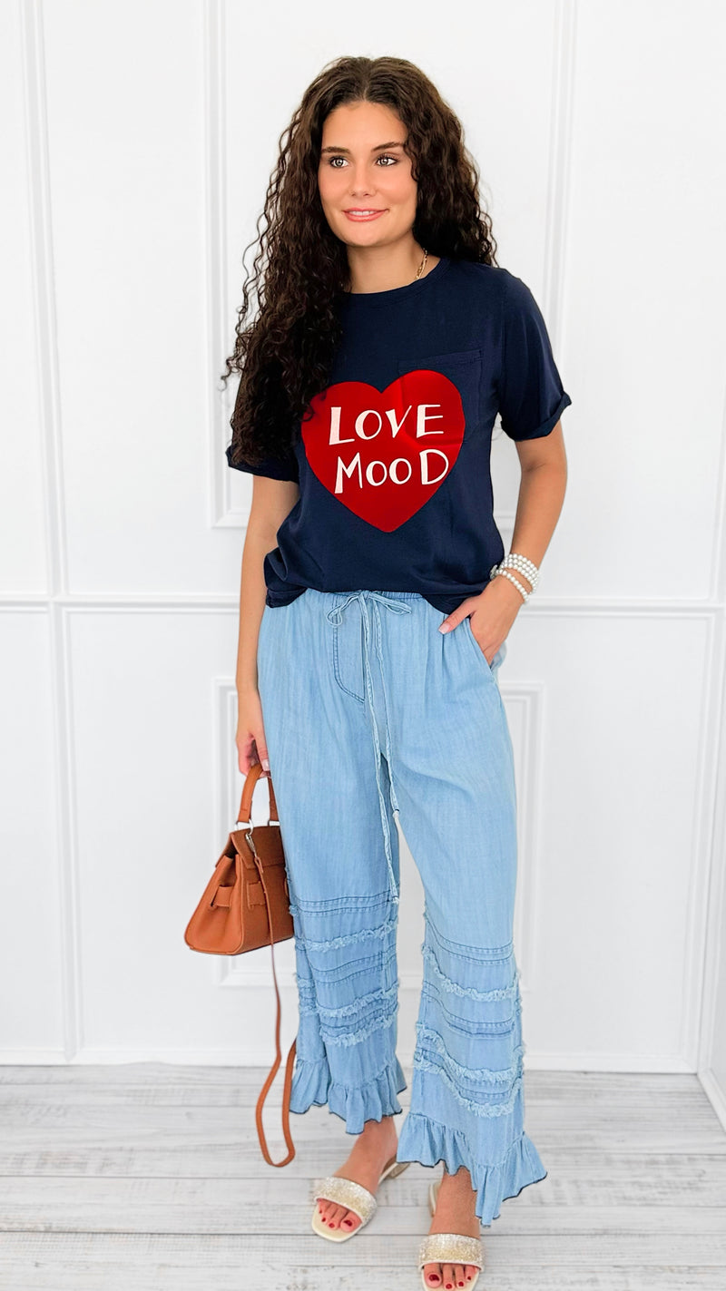 Ruffle Drift Drawcord Tencel Pant-100 Pants-EASEL-Coastal Bloom Boutique, find the trendiest versions of the popular styles and looks Located in Indialantic, FL