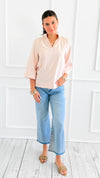 Soft Focus Wide Sleeve Top - Blush-110 Long Sleeve Tops-GIGIO-Coastal Bloom Boutique, find the trendiest versions of the popular styles and looks Located in Indialantic, FL