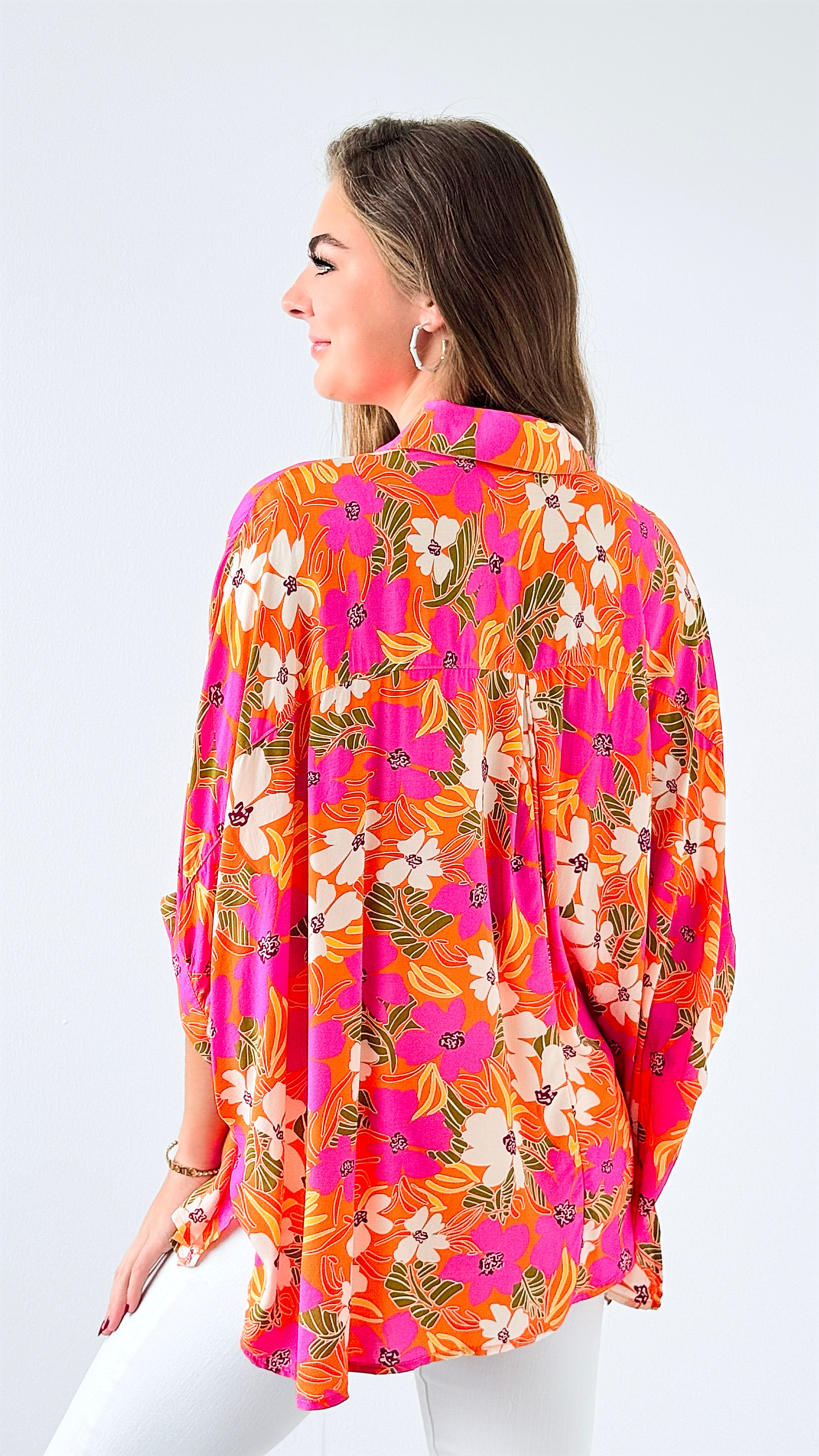 Island Bloom Button-Up-110 Short Sleeve Tops-entro-Coastal Bloom Boutique, find the trendiest versions of the popular styles and looks Located in Indialantic, FL