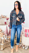 Boho Dazzle Corduroy Jacket-160 Jackets-Andree By Unit-Coastal Bloom Boutique, find the trendiest versions of the popular styles and looks Located in Indialantic, FL