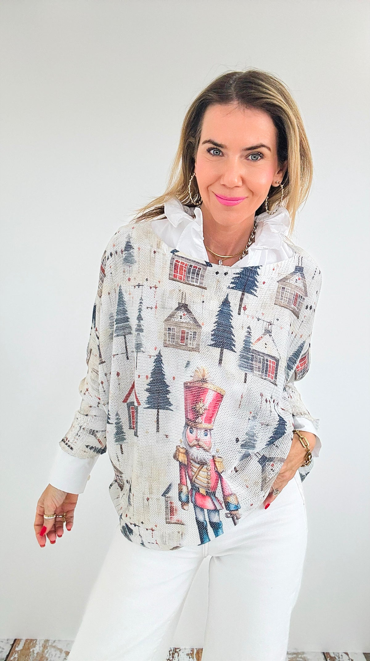 Nutcracker Lodge Italian St Tropez Knit-140 Sweaters-Italianissimo-Coastal Bloom Boutique, find the trendiest versions of the popular styles and looks Located in Indialantic, FL