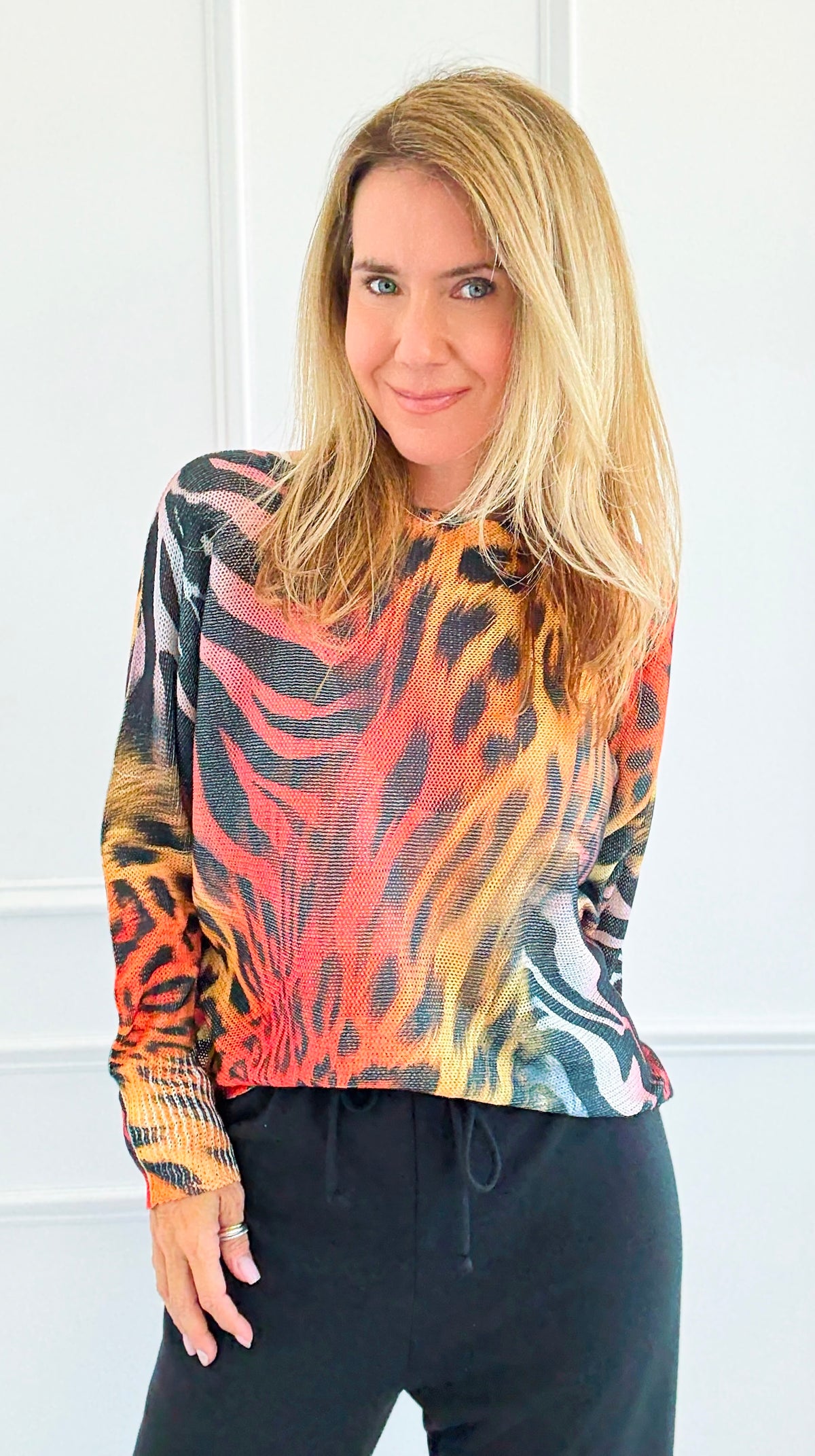 Untamed Allure Italian St Tropez Sweater-140 Sweaters-SORPRESA-Coastal Bloom Boutique, find the trendiest versions of the popular styles and looks Located in Indialantic, FL