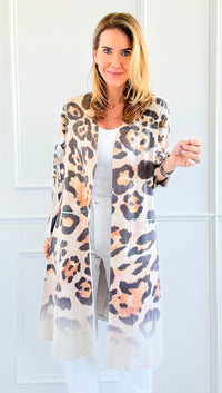 Fierce Feline Long Cardigan-160 Jackets-Origami Fashion Inc-Coastal Bloom Boutique, find the trendiest versions of the popular styles and looks Located in Indialantic, FL