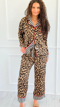 Spotted in Satin Print Pajama Set-210 Loungewear/Sets-Anniewear-Coastal Bloom Boutique, find the trendiest versions of the popular styles and looks Located in Indialantic, FL