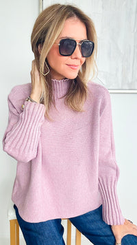 Break Free Long Sleeve Italian Sweater Top - Lilac-140 Sweaters-Yolly-Coastal Bloom Boutique, find the trendiest versions of the popular styles and looks Located in Indialantic, FL