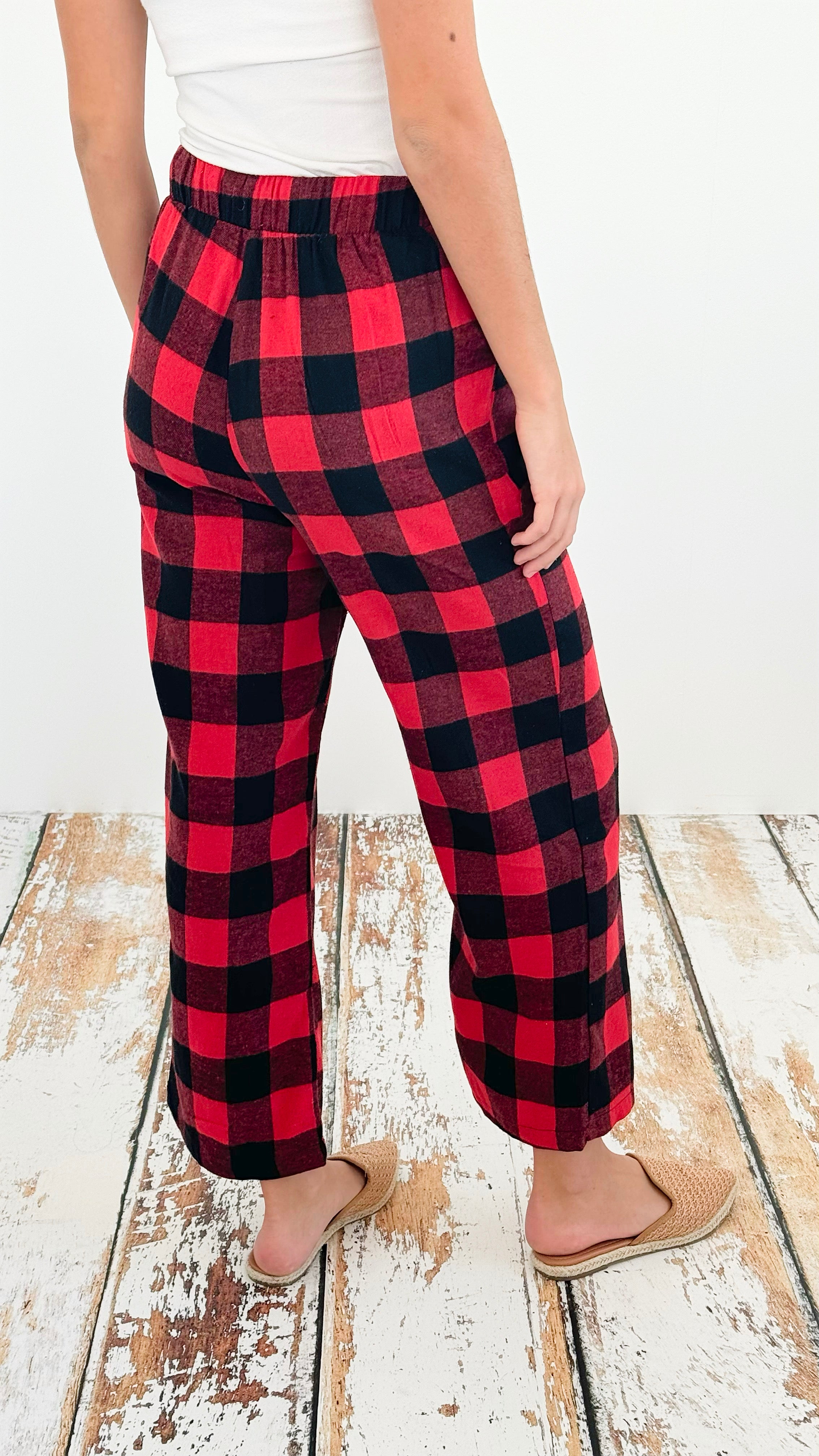 Classic Comfort Plaid Pijama Pants - Red-210 Loungewear/Sets-Love Poem-Coastal Bloom Boutique, find the trendiest versions of the popular styles and looks Located in Indialantic, FL