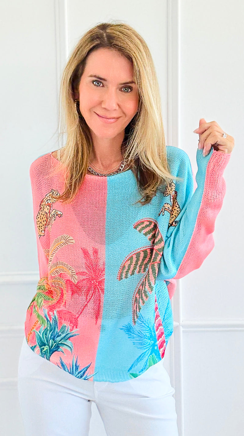 Tropic Pop Italian St Tropez Sweater-140 Sweaters-SORPRESA-Coastal Bloom Boutique, find the trendiest versions of the popular styles and looks Located in Indialantic, FL