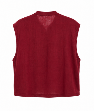 Elevated Commanding  Italian Vest- Wine