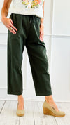 Italian Cropped Textured Woven Joggers-Fatigue-100 Pants-V SKY-Coastal Bloom Boutique, find the trendiest versions of the popular styles and looks Located in Indialantic, FL