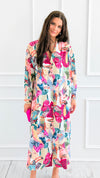 Feathered Mosaic Italian Long Dress-200 dresses/jumpsuits/rompers-CLEAR S-Coastal Bloom Boutique, find the trendiest versions of the popular styles and looks Located in Indialantic, FL