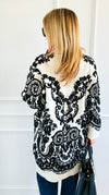 Jacquard Cardigan-150 Cardigans/Layers-Z STUDIO-Coastal Bloom Boutique, find the trendiest versions of the popular styles and looks Located in Indialantic, FL