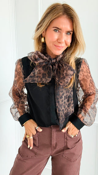 Leopard Bow Top
