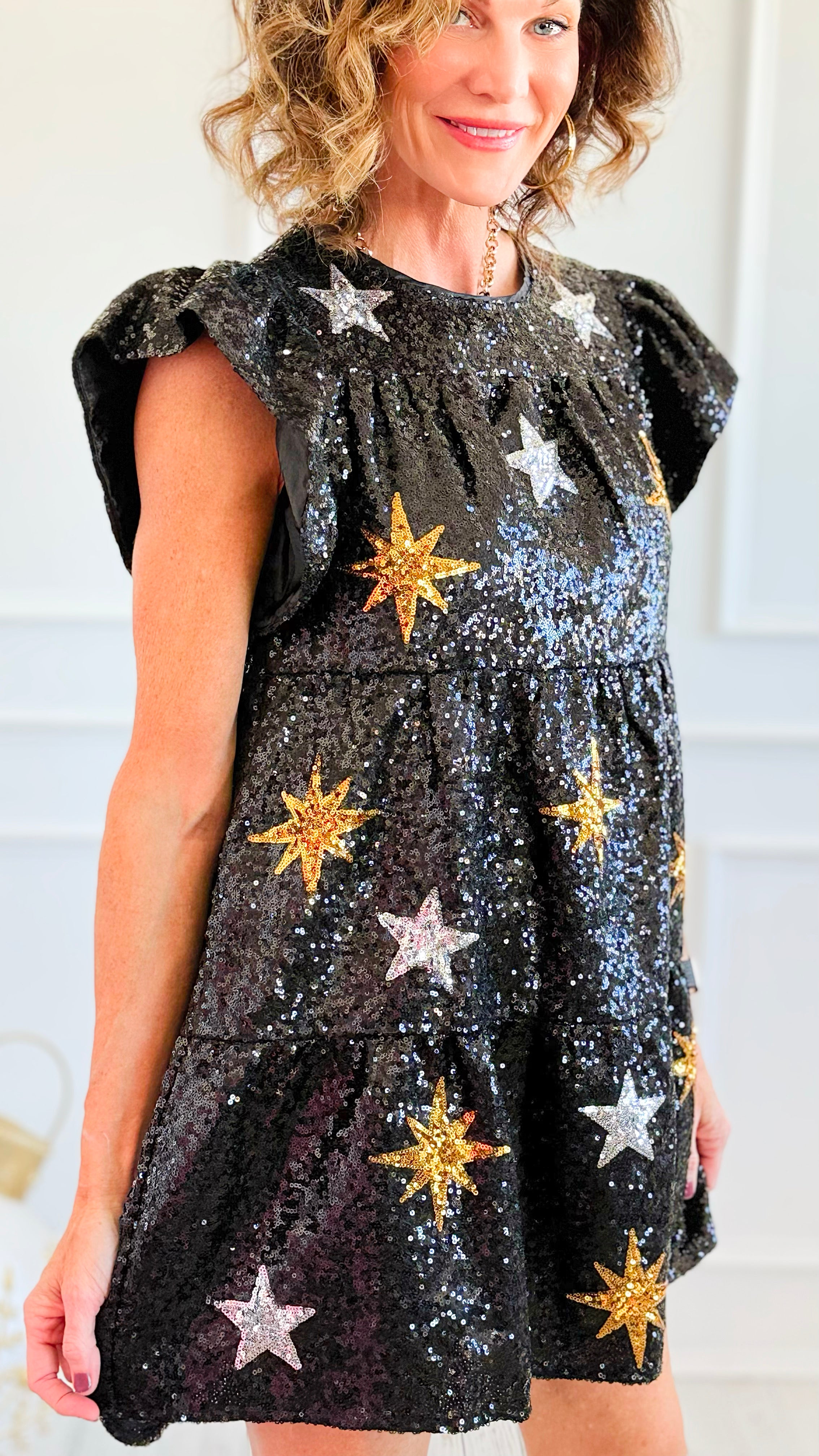 Celestial Luxe Sequin Mini Dress-200 Dresses/Jumpsuits/Rompers-Rousseau-Coastal Bloom Boutique, find the trendiest versions of the popular styles and looks Located in Indialantic, FL