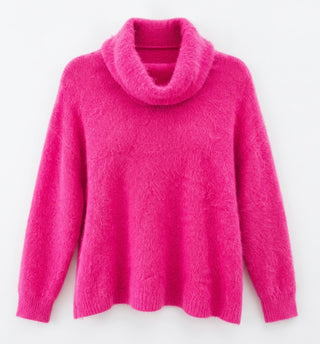 Fuzzy Luxe Cowl Neck Italian Sweater