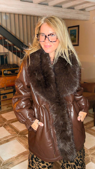 Après Luxe Italian Fur Coat - Coffee