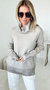 Deluxe Turtleneck Italian Sweater - Beige-140 Sweaters-Venti6-Coastal Bloom Boutique, find the trendiest versions of the popular styles and looks Located in Indialantic, FL