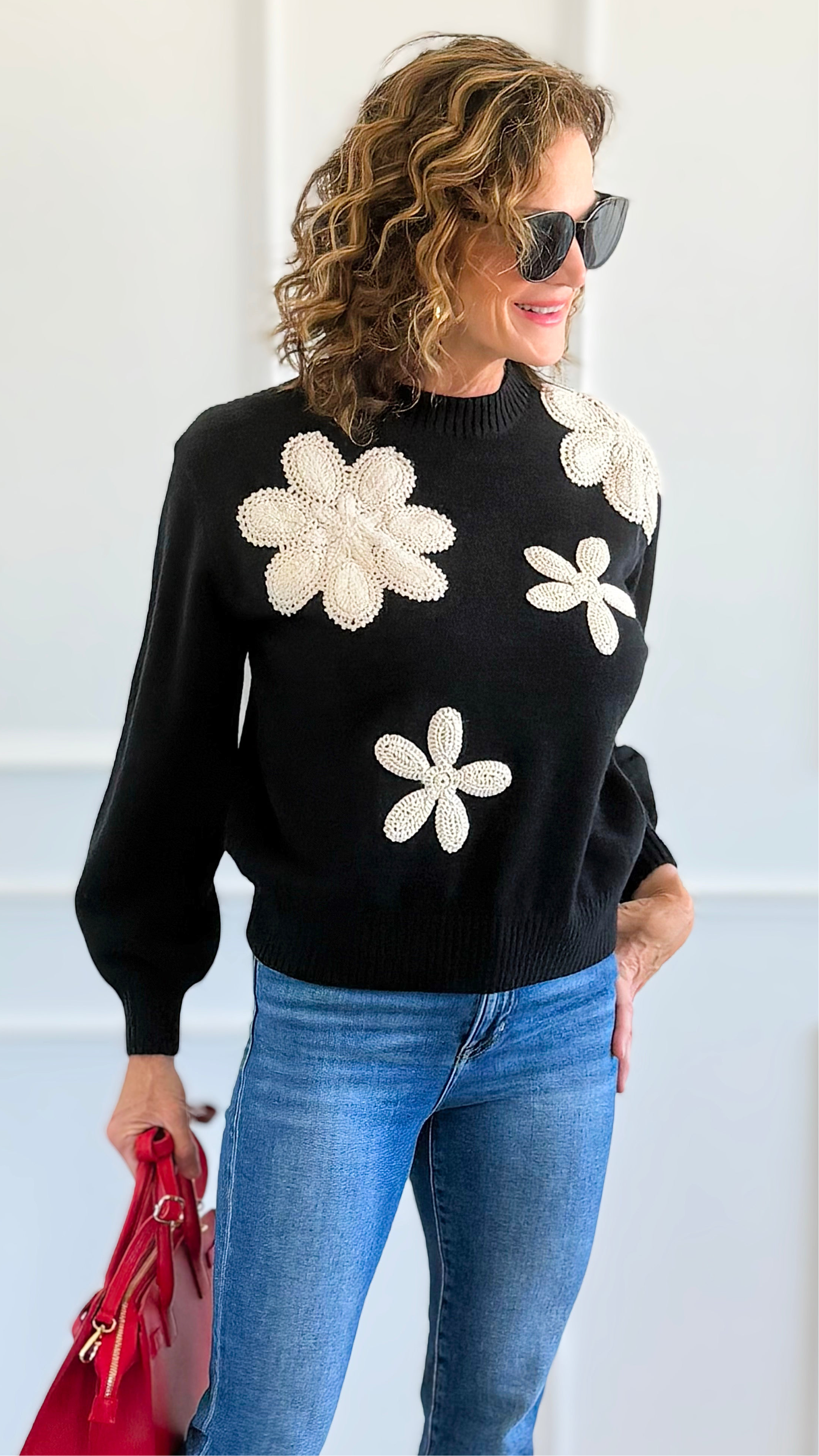 Floral Whispers of Elegance-140 Sweaters-Original USA-Coastal Bloom Boutique, find the trendiest versions of the popular styles and looks Located in Indialantic, FL