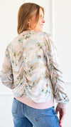 Ethereal Floral Zip-Up Jacket-160 Jackets-mystree-Coastal Bloom Boutique, find the trendiest versions of the popular styles and looks Located in Indialantic, FL