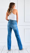 High Rise Straight Leg Jeans - Medium-170 Bottoms-RISEN JEANS-Coastal Bloom Boutique, find the trendiest versions of the popular styles and looks Located in Indialantic, FL