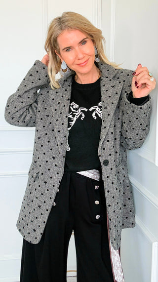 Dotted Darling Bow Italian Blazer