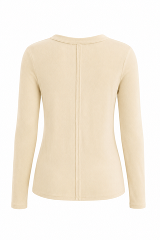 Plunge V Neck Long Sleeve Top - Butter