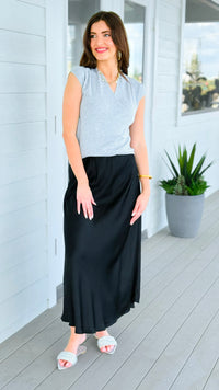 Just My Type Italian Skirt- Black